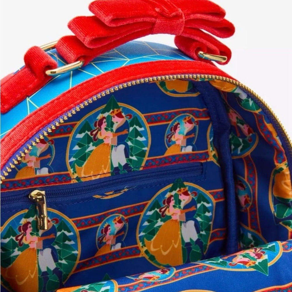 Loungefly Disney Beauty and the Beast Stained Glass Backpack w/matching Wallet - Picture 5 of 9